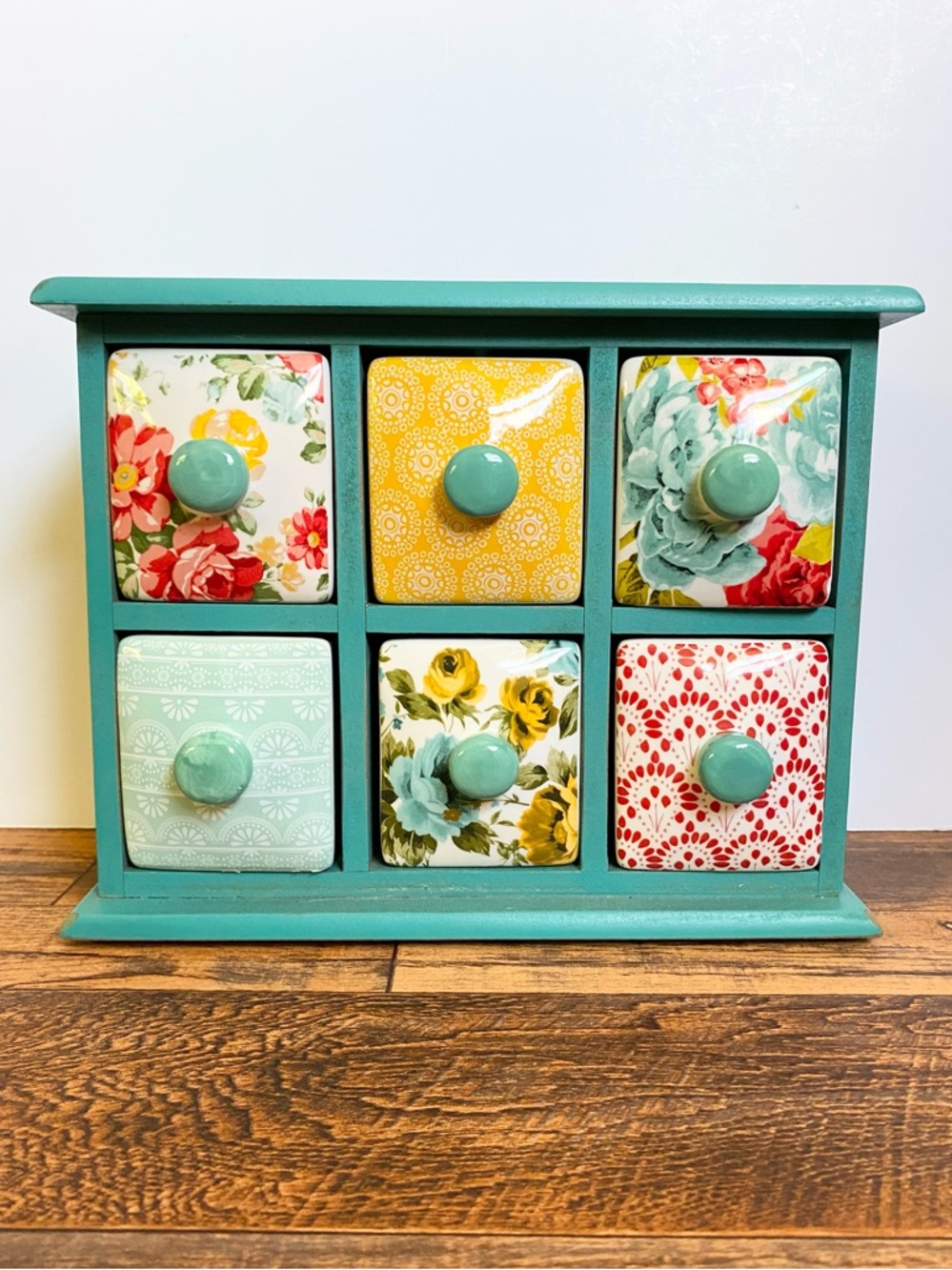 Pioneer Woman 6 Drawer Spice & Tea Box